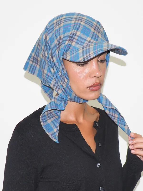 Brim Scarf in Sky Blue & Tan Flannel made by CLYDE