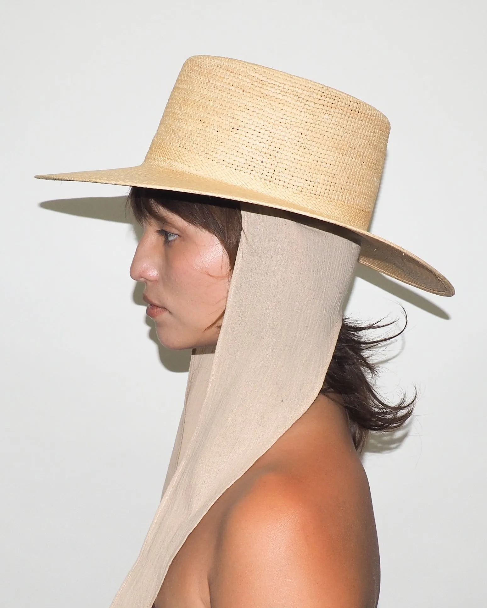 Cielo Hat w. Shade in Tan Toquilla Straw sold by CLYDE product image thumbnail 2