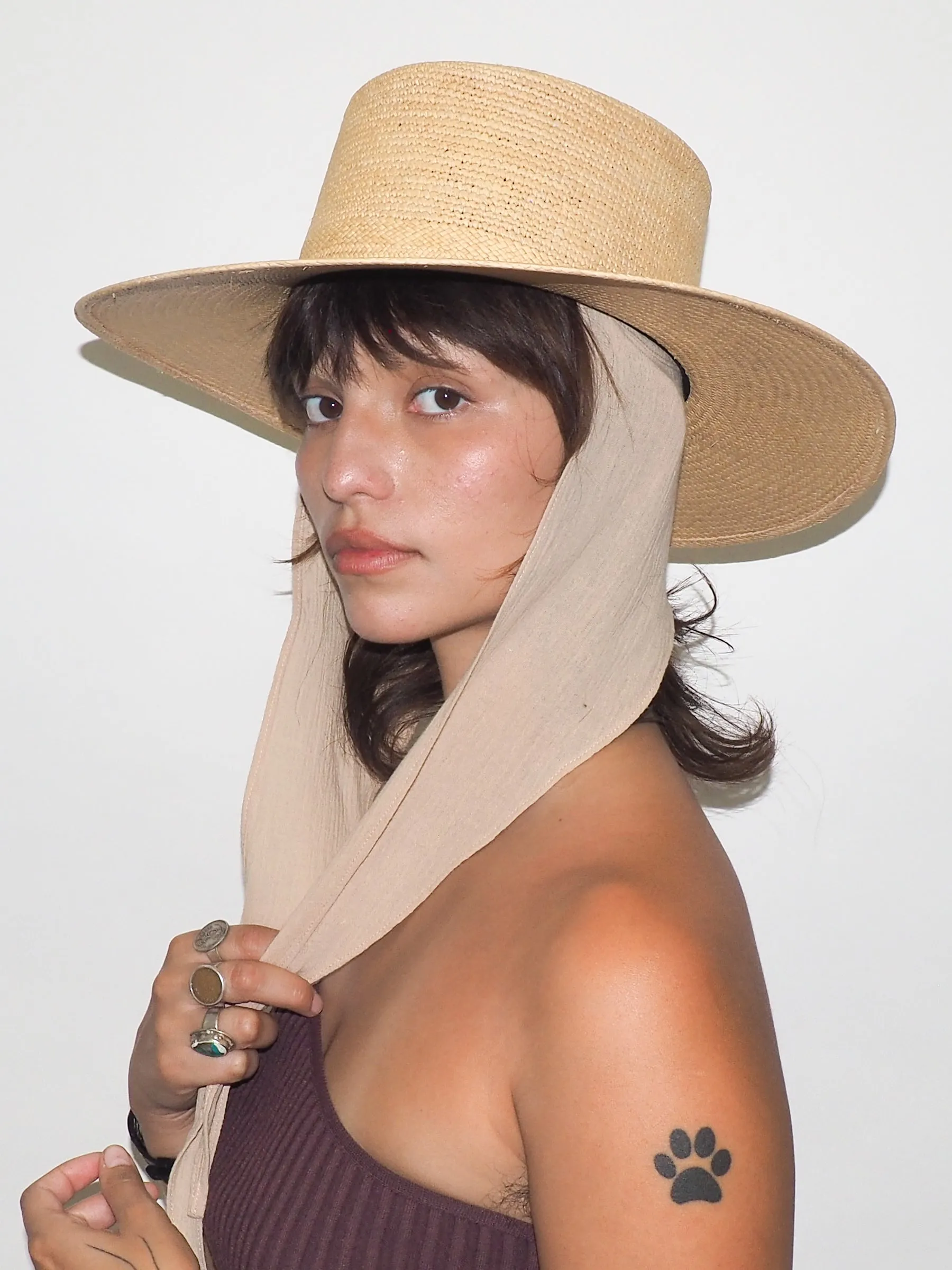 Cielo Hat w. Shade in Tan Toquilla Straw sold by CLYDE product image thumbnail 4