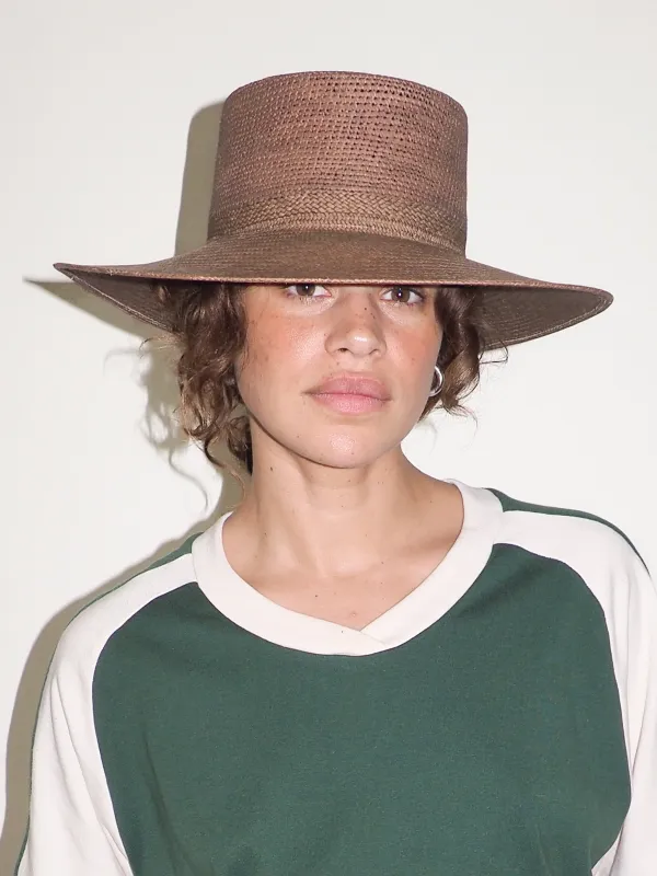 Cielo Hat in Khaki Green Toquilla Straw made by CLYDE