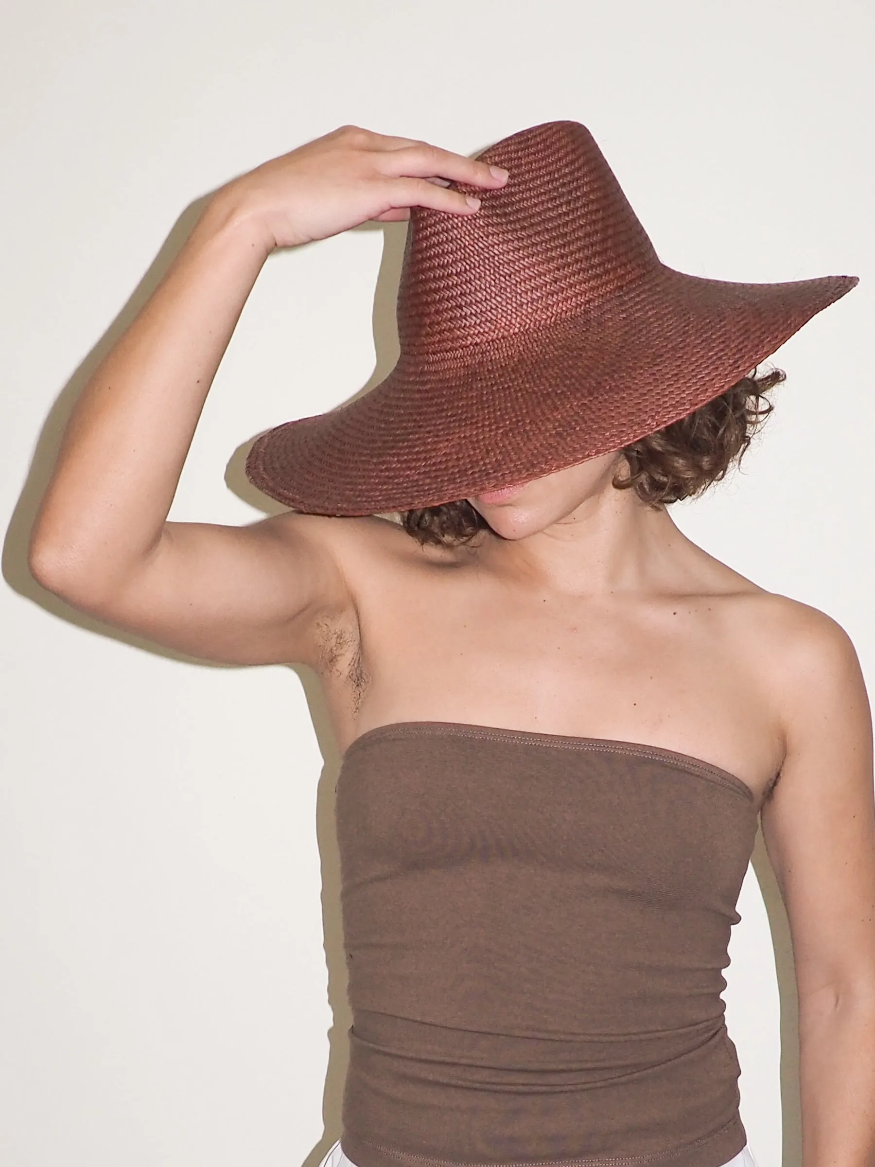 Caro Hat in Earth Brown Toquilla Straw sold by CLYDE product image thumbnail 3