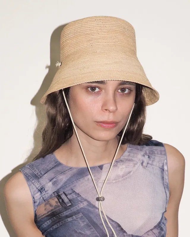 Aries Hat in Tan Toquilla Straw sold by CLYDE