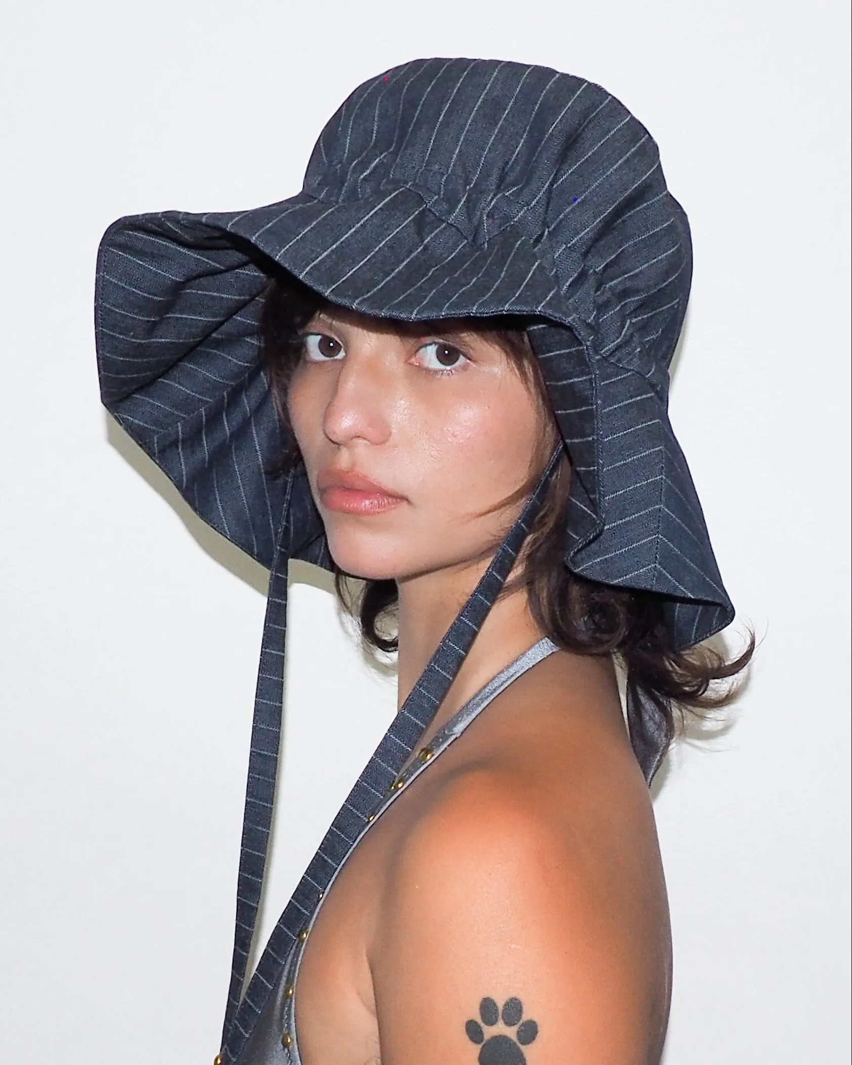 Forza Hat in Indigo Denim Pinstripe sold by CLYDE product image thumbnail 5