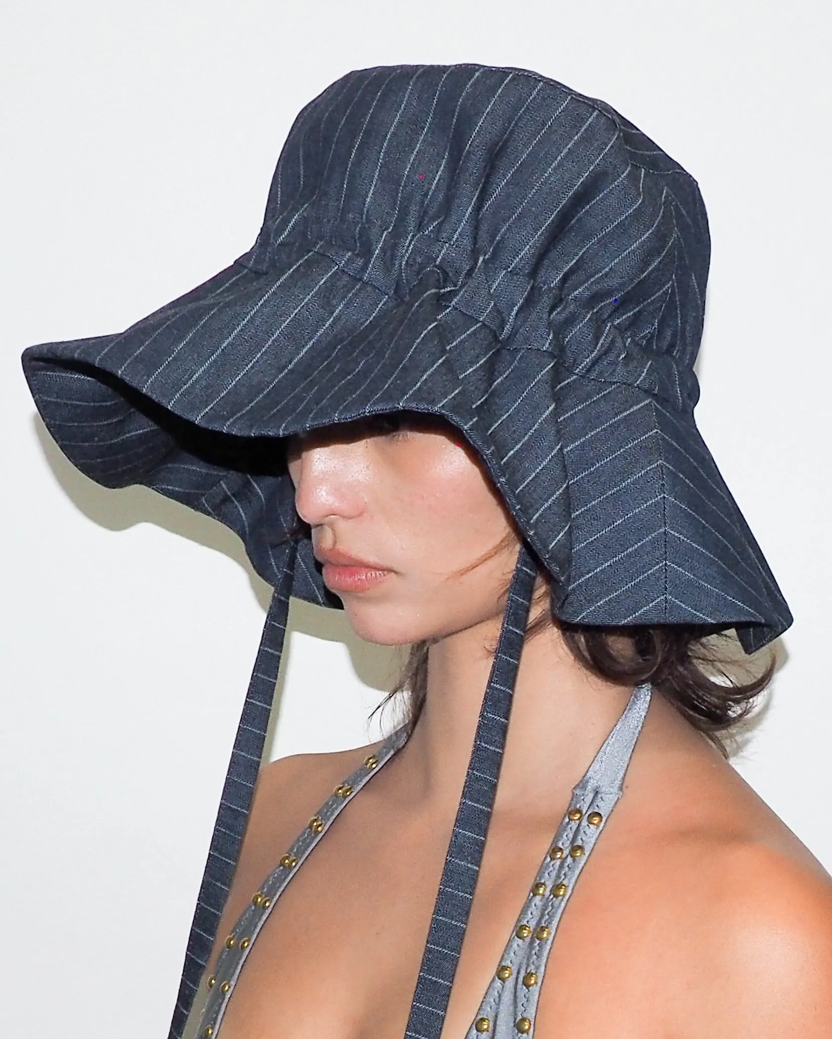 Forza Hat in Indigo Denim Pinstripe sold by CLYDE product image thumbnail 2