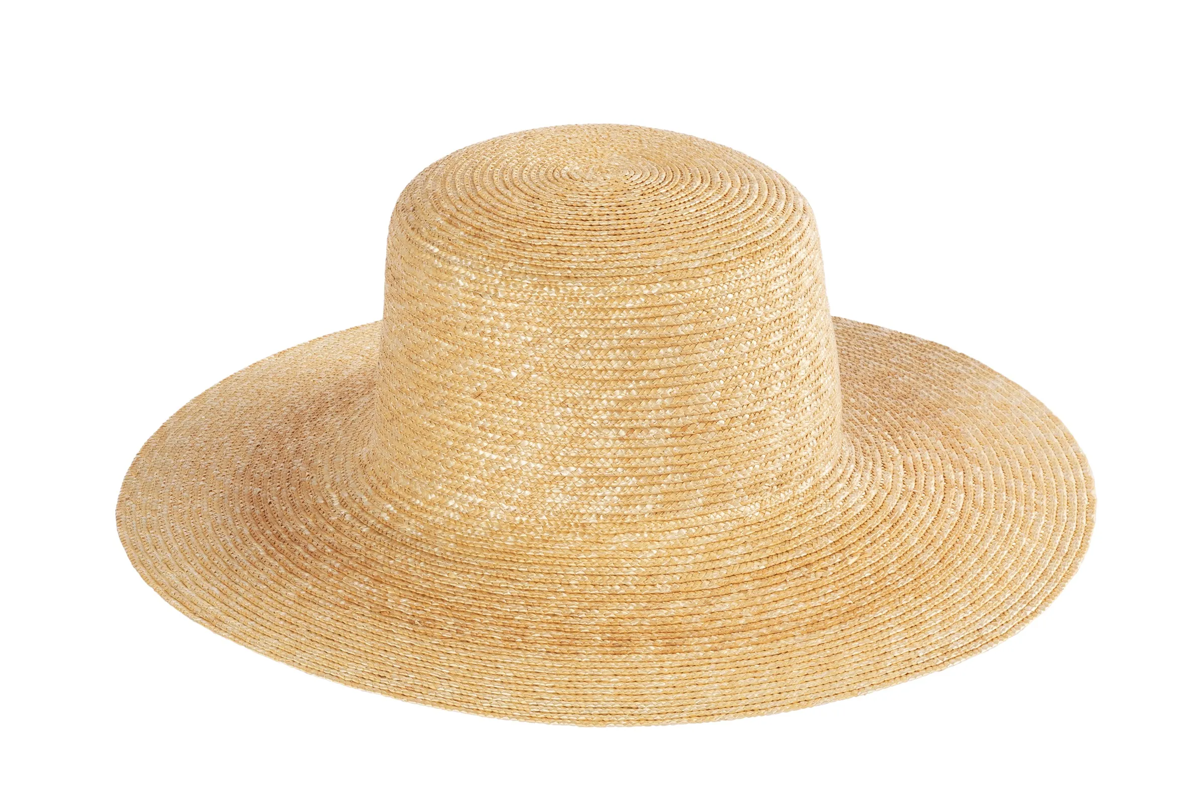 Medium Brim Flat Top Hat in Sand Straw sold by CLYDE product image thumbnail 3