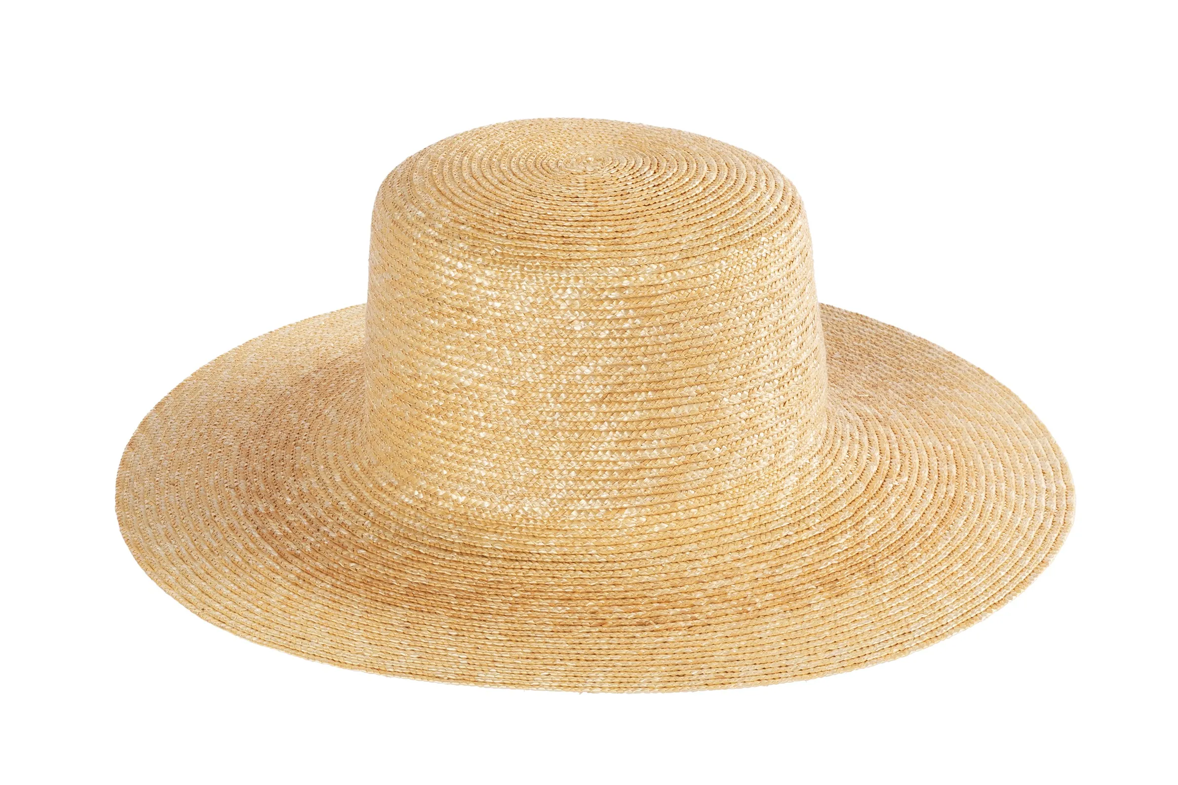 Medium Brim Flat Top Hat in Sand Straw sold by CLYDE product image thumbnail 4