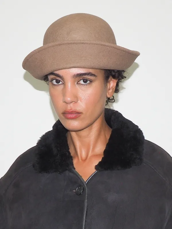 Crown Hat in Taupe Wool sold by CLYDE