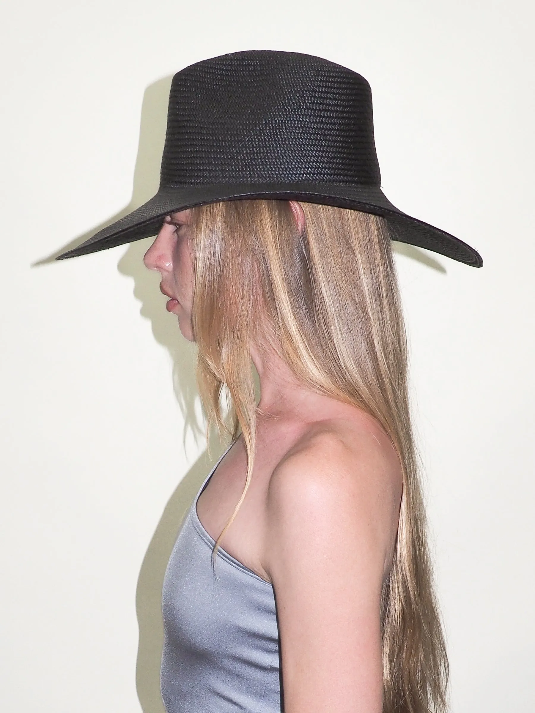 Caro Hat in Black Toquilla Straw sold by CLYDE product image thumbnail 3