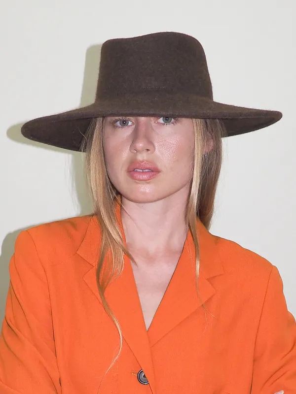 Dai Hat in Brown Melange Wool made by CLYDE