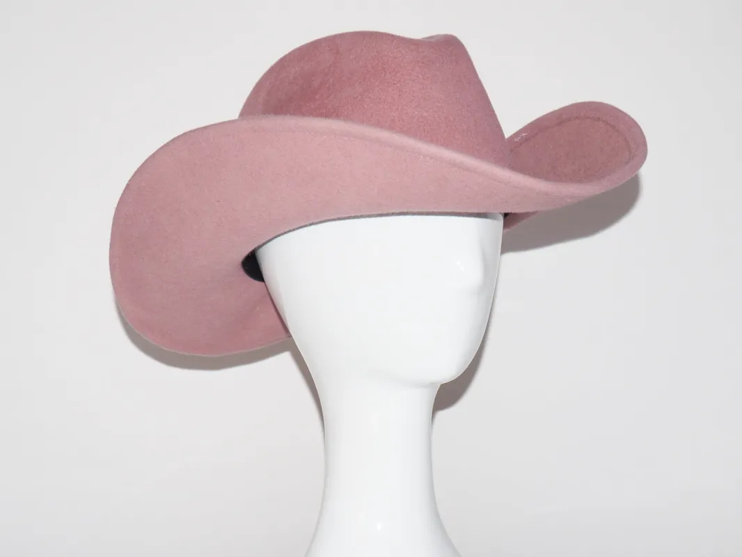 Cowboy Hat Rose Angora Felt made by CLYDE