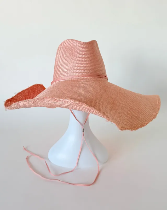 Poppy Hat in Pink Sisol Straw made by CLYDE