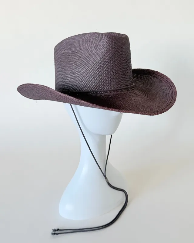 Cowboy Hat w. Drawstring Slate Toquilla Straw made by CLYDE