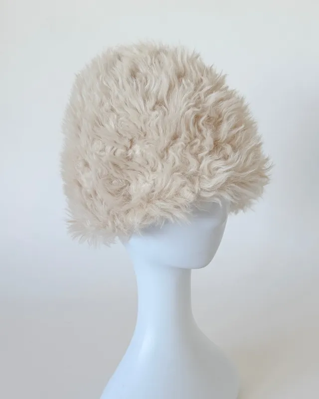 Faux Fur Toque Cream Shag made by CLYDE