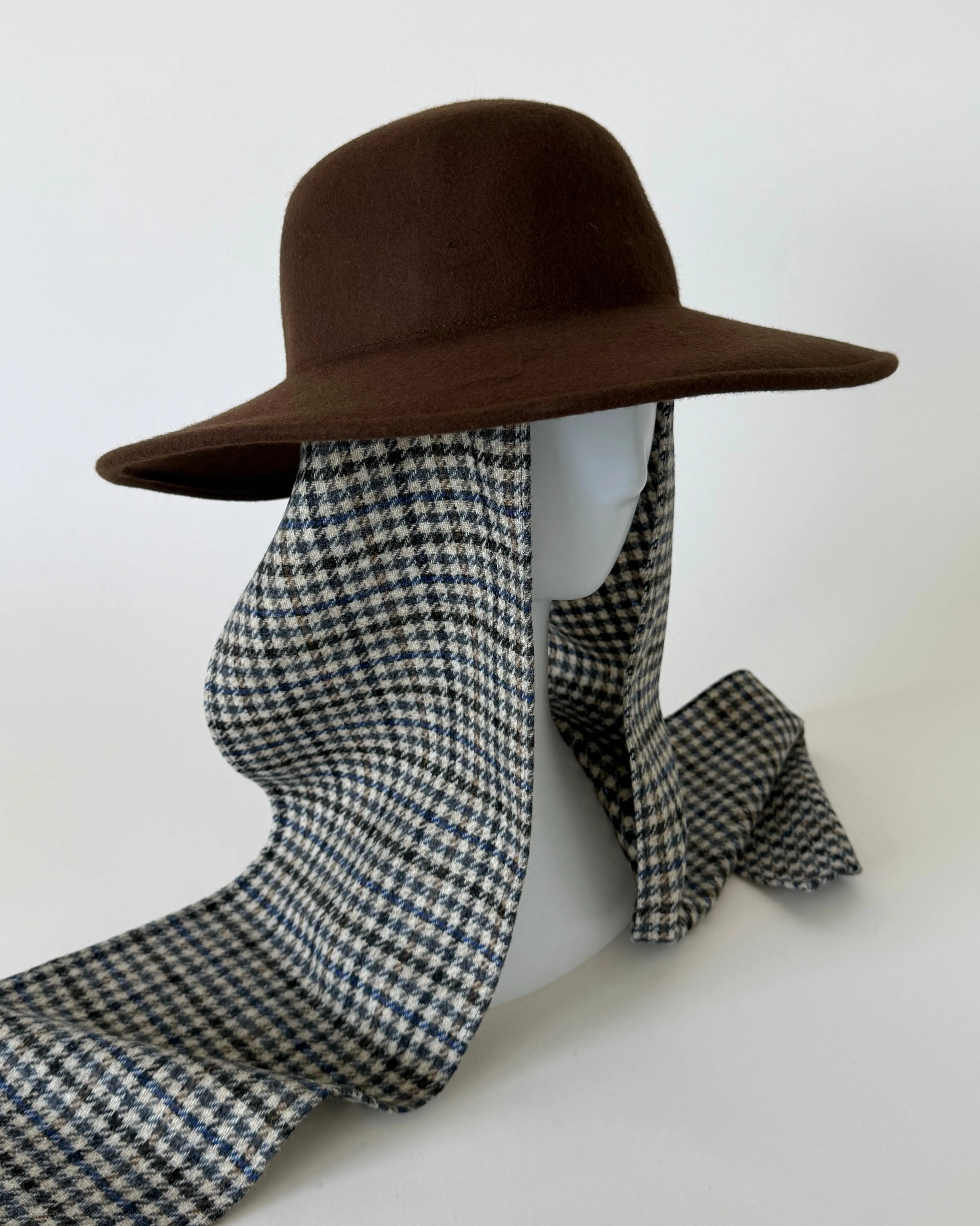 Koh Hat w. Detachable Tweed Wool Scarves sold by CLYDE