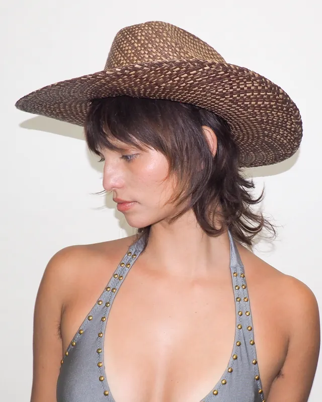 Western Hat in Brown Twist made by CLYDE