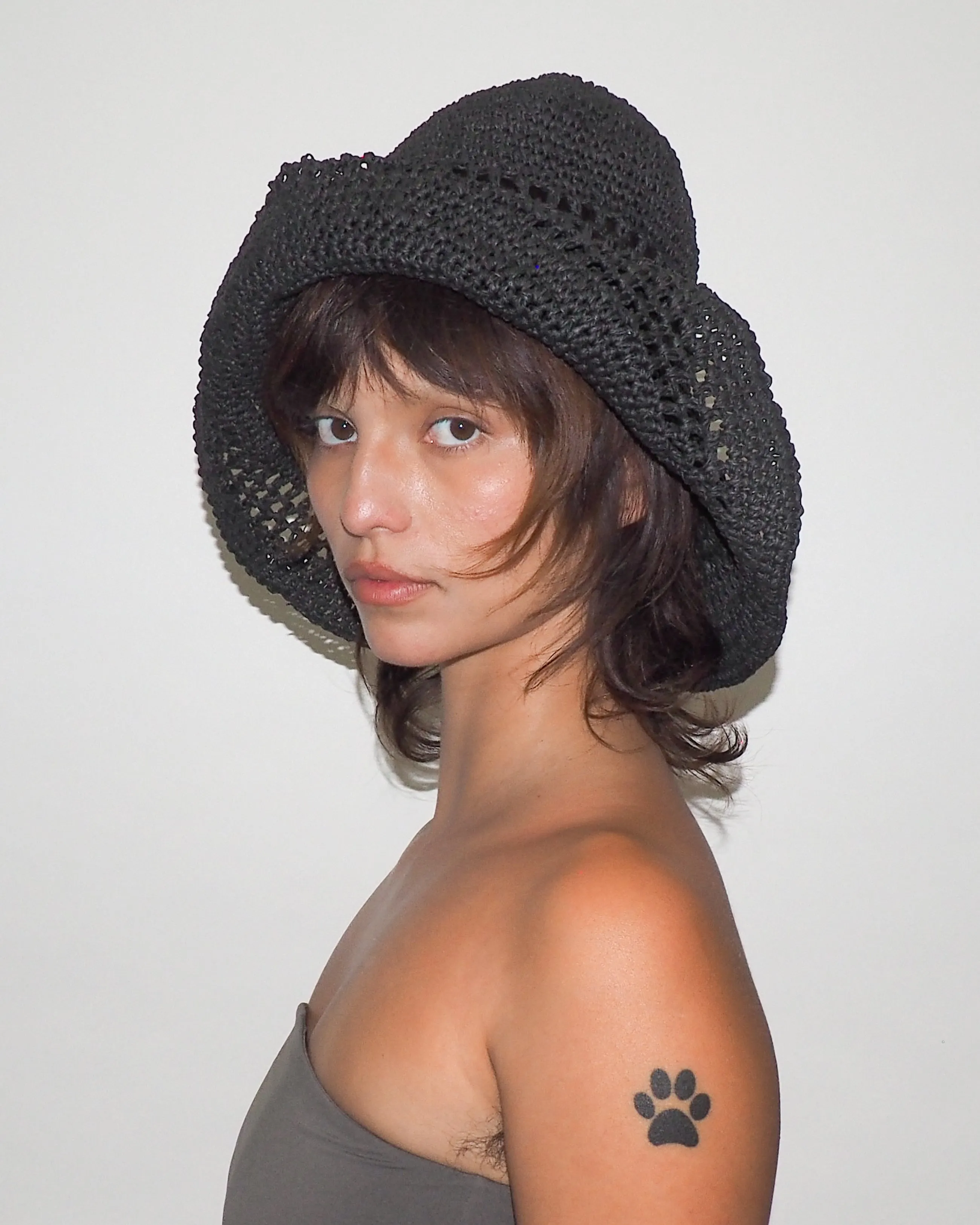 Utopia Hat in Black Seagrass sold by CLYDE