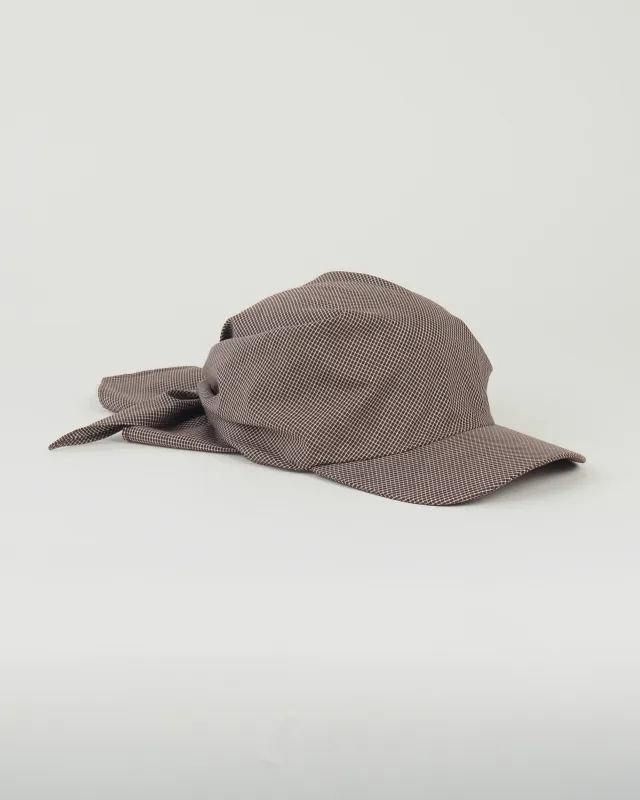 Brim Scarf in Chocolate Gingham Poplin made by CLYDE