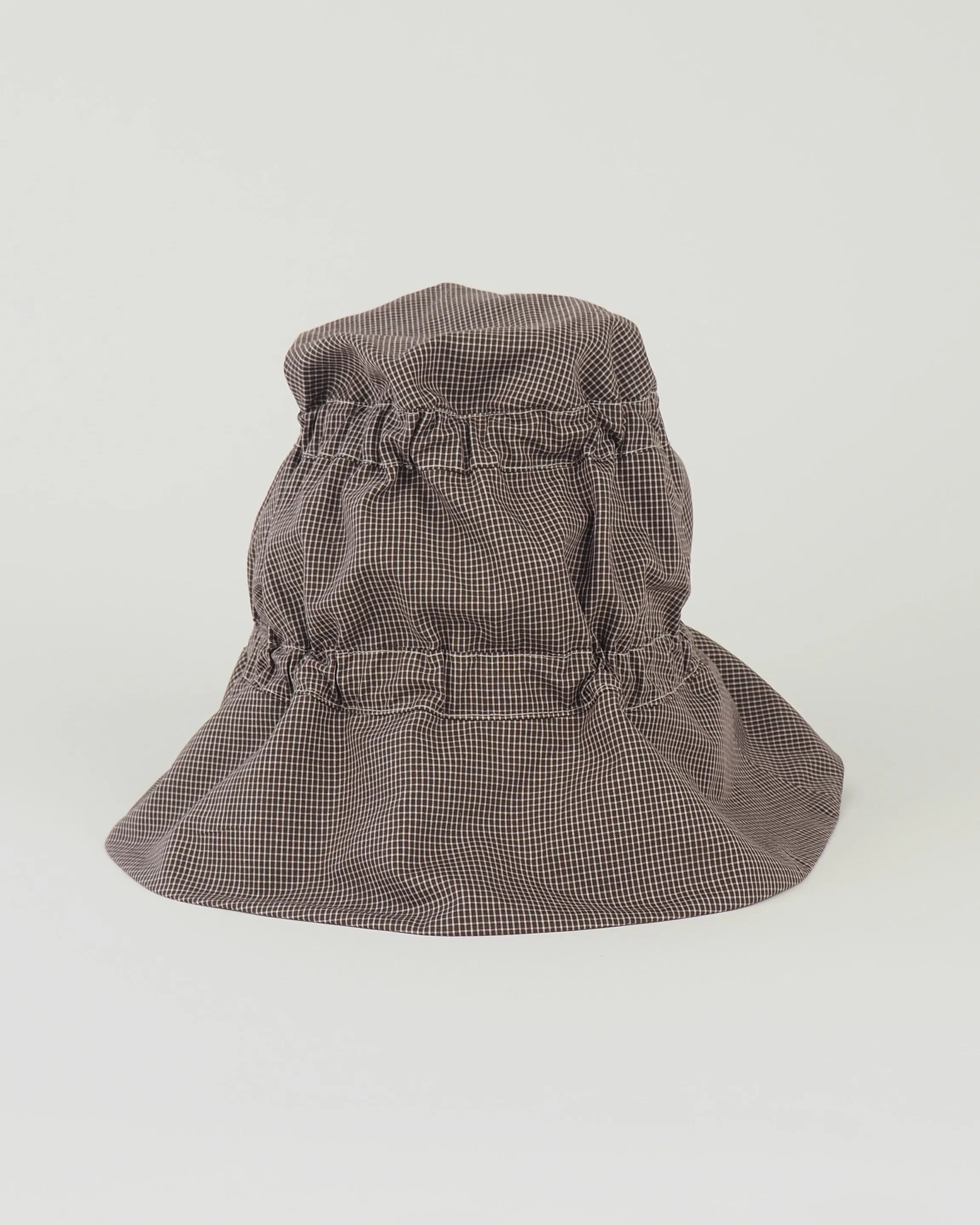 Moth Hat in Chocolate Gingham Poplin sold by CLYDE