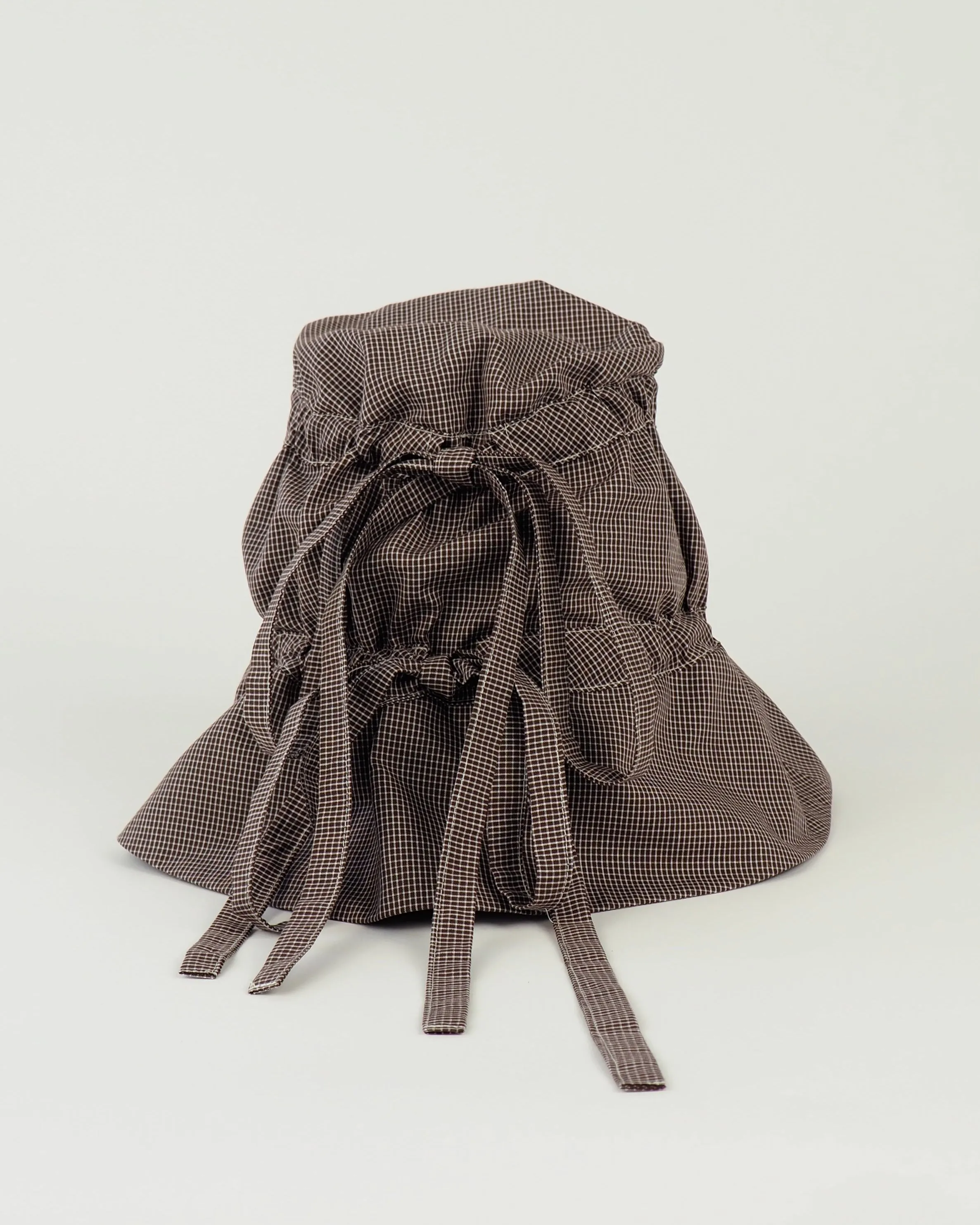 Moth Hat in Chocolate Gingham Poplin sold by CLYDE product image thumbnail 2