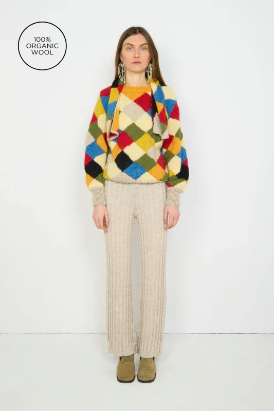 Handknit Sweater With Scarf made by ANNTIAN
