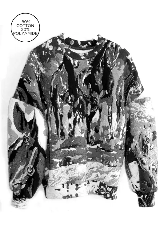 Unisex Sweater I Knitted Horsen Greyscale sold by ANNTIAN