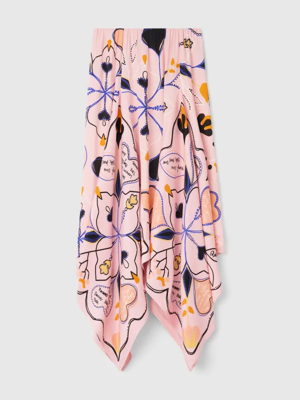 The Edith skirt with scarf insert flounces made by Rodebjer