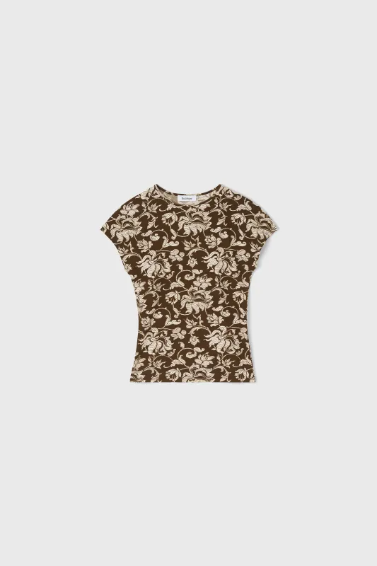 The Otta cap sleeve dance top in French Lily made by Rodebjer