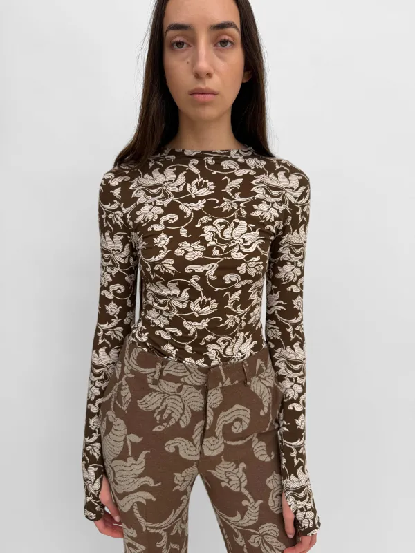 The Karlai long sleeve dance top in French Lily made by Rodebjer