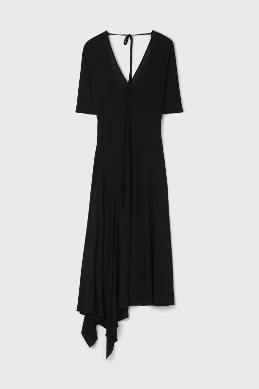 The Jett v-neck open back tricot dress made by Rodebjer