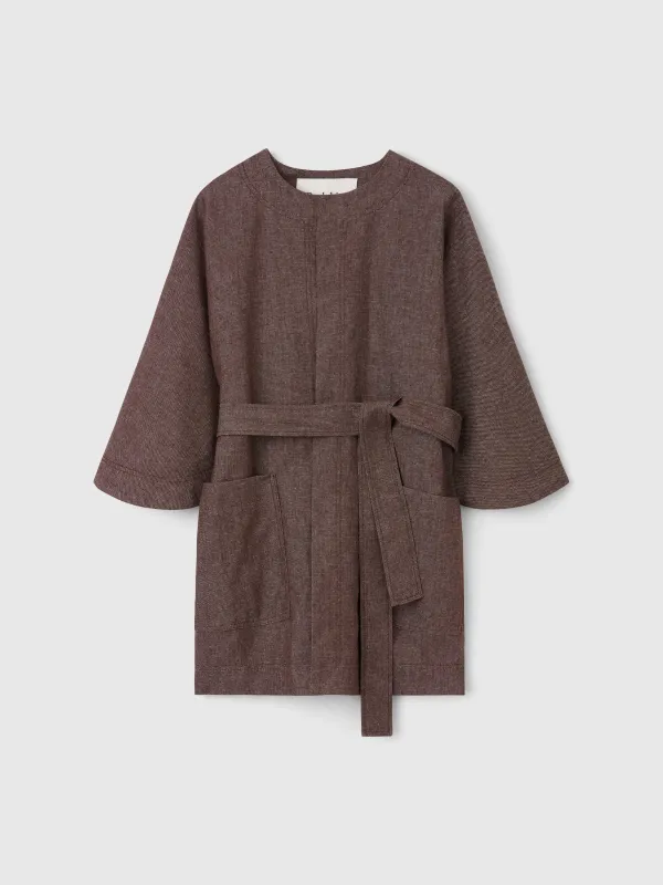 The Pinto lino twill coat made by Rodebjer