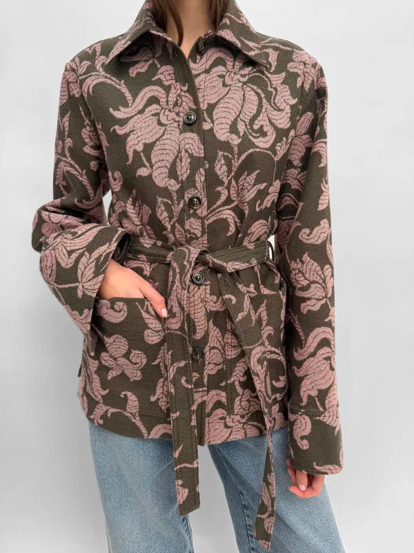 The Pico jacquard overshirt jacket made by Rodebjer