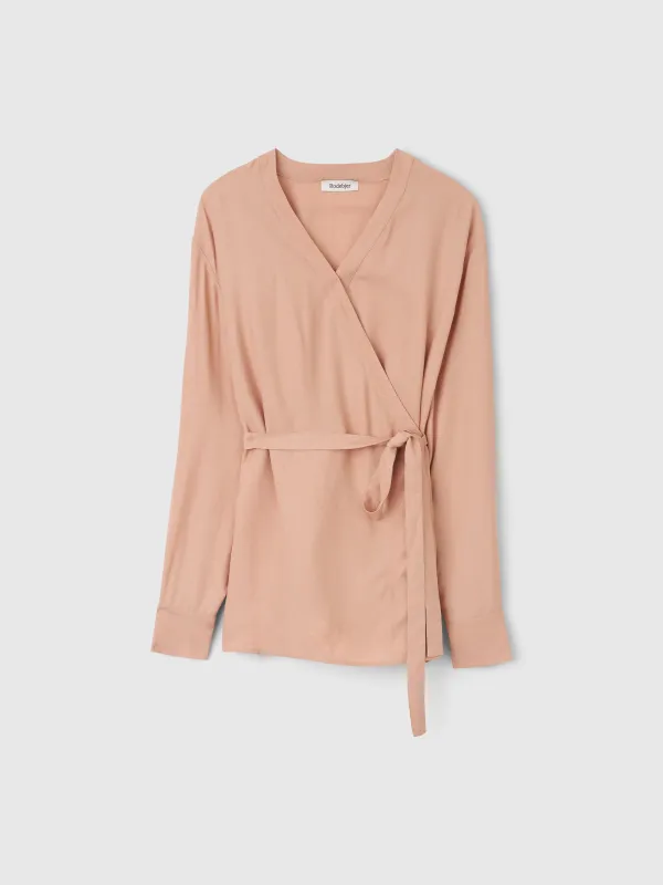 The Palmer wrap blouse in crepe made by Rodebjer