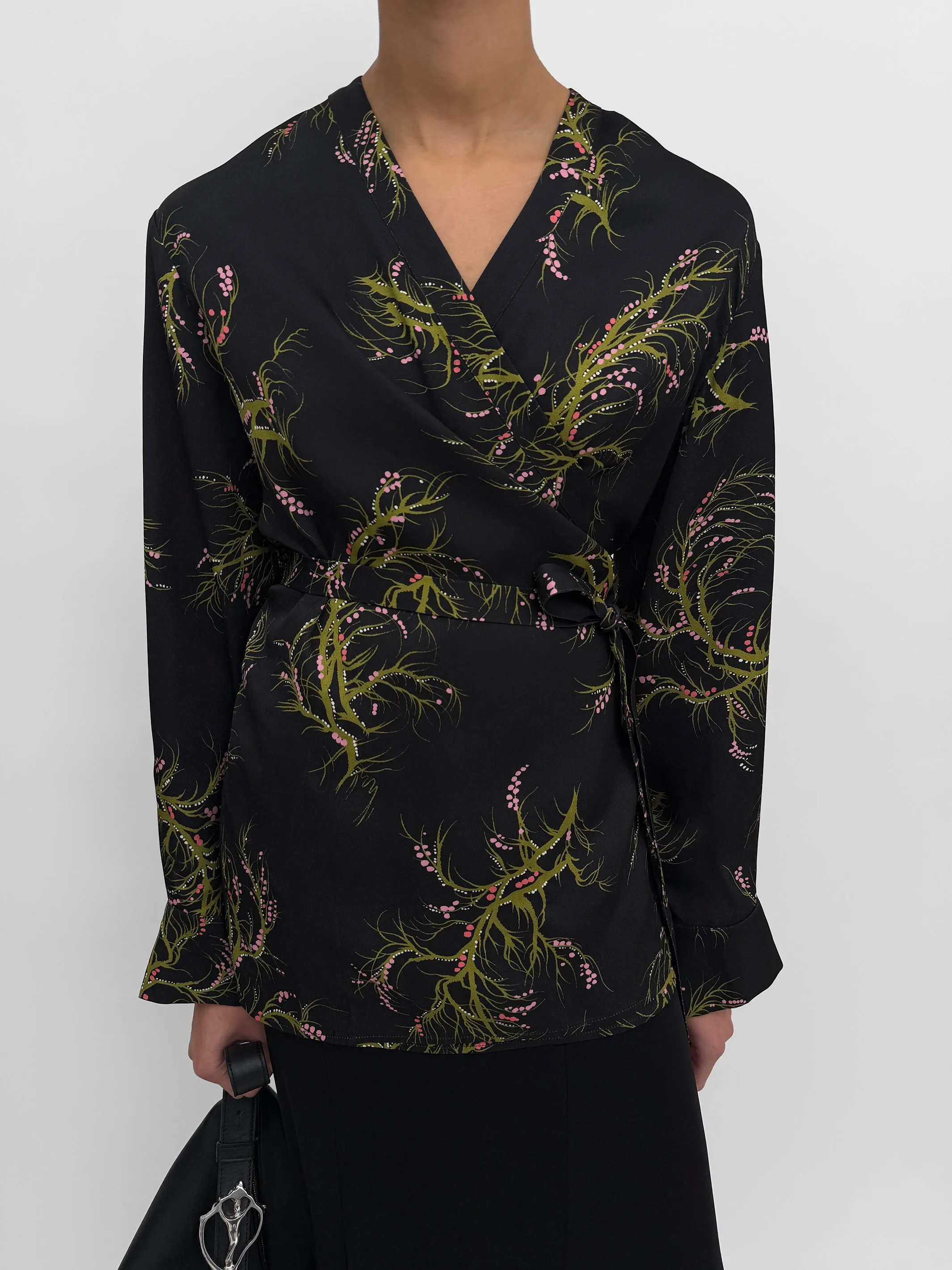 The Palmer wrap blouse in Seaweed sold by Rodebjer product image thumbnail 2