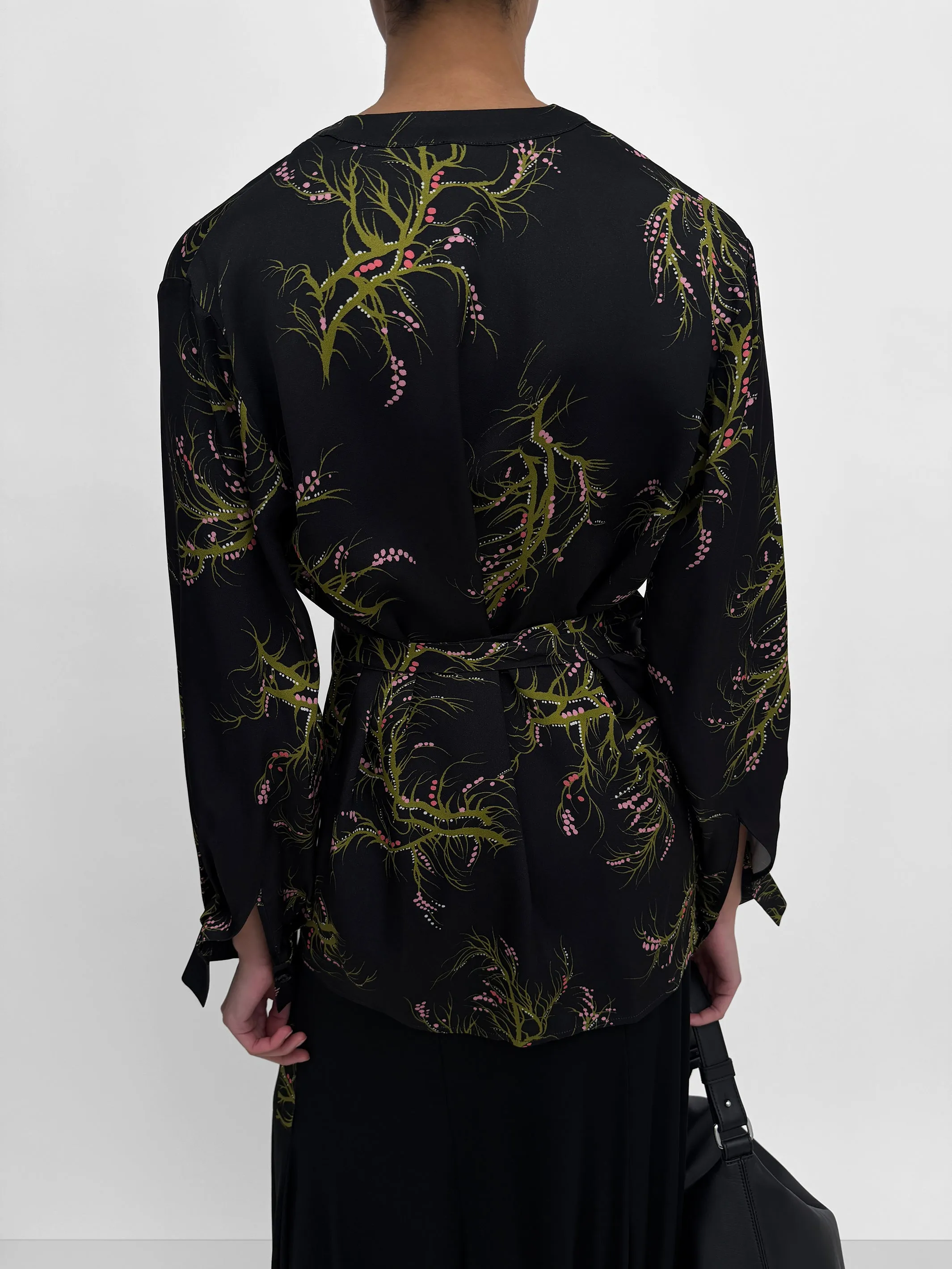The Palmer wrap blouse in Seaweed sold by Rodebjer product image thumbnail 3