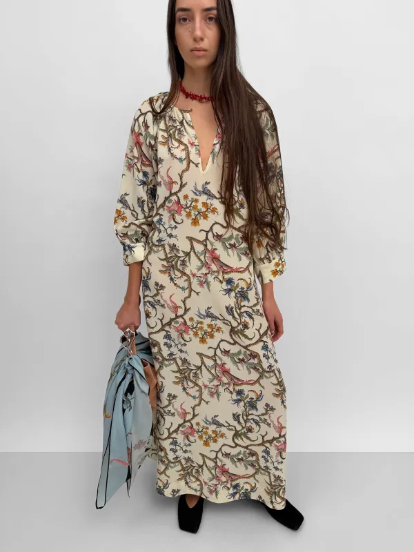 The Windy light silk dress in Trailing made by Rodebjer