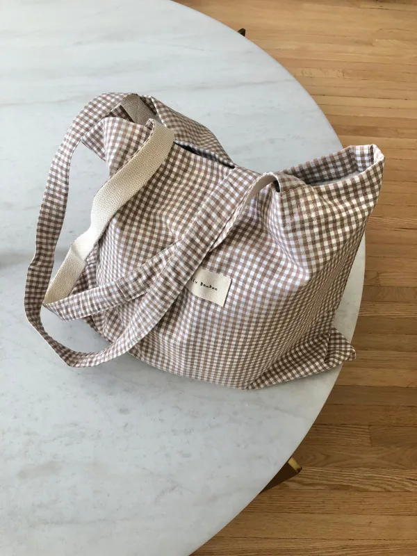 GINGHAM TOTE BAG made by Billy Bamboo