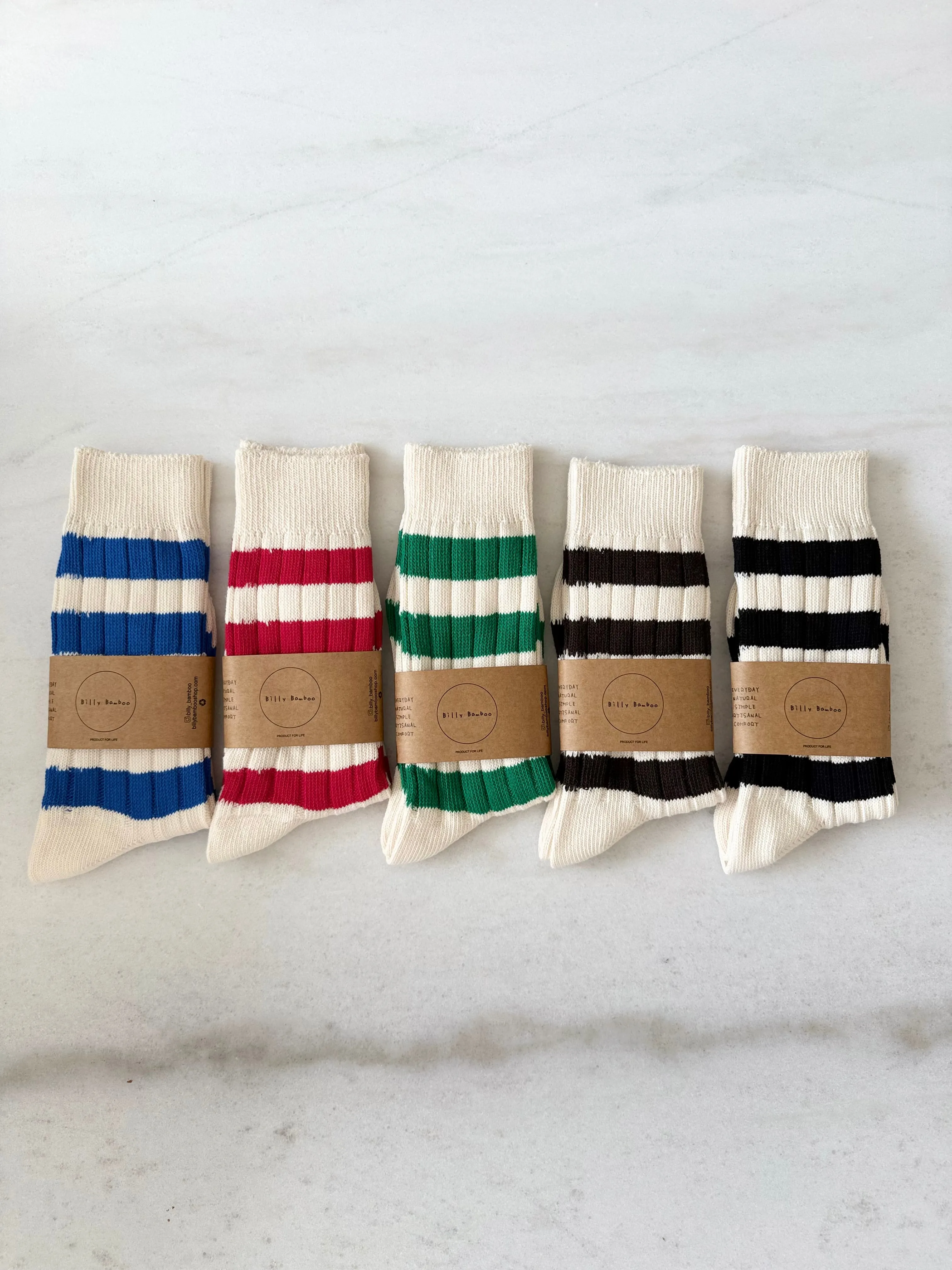 COLOUR STRIPE HIGH SOCKS sold by Billy Bamboo