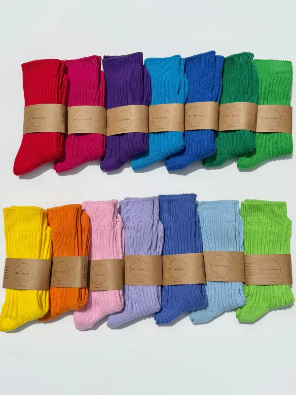 RIBBED COTTON HIGH SOCKS - crystal bright made by Billy Bamboo