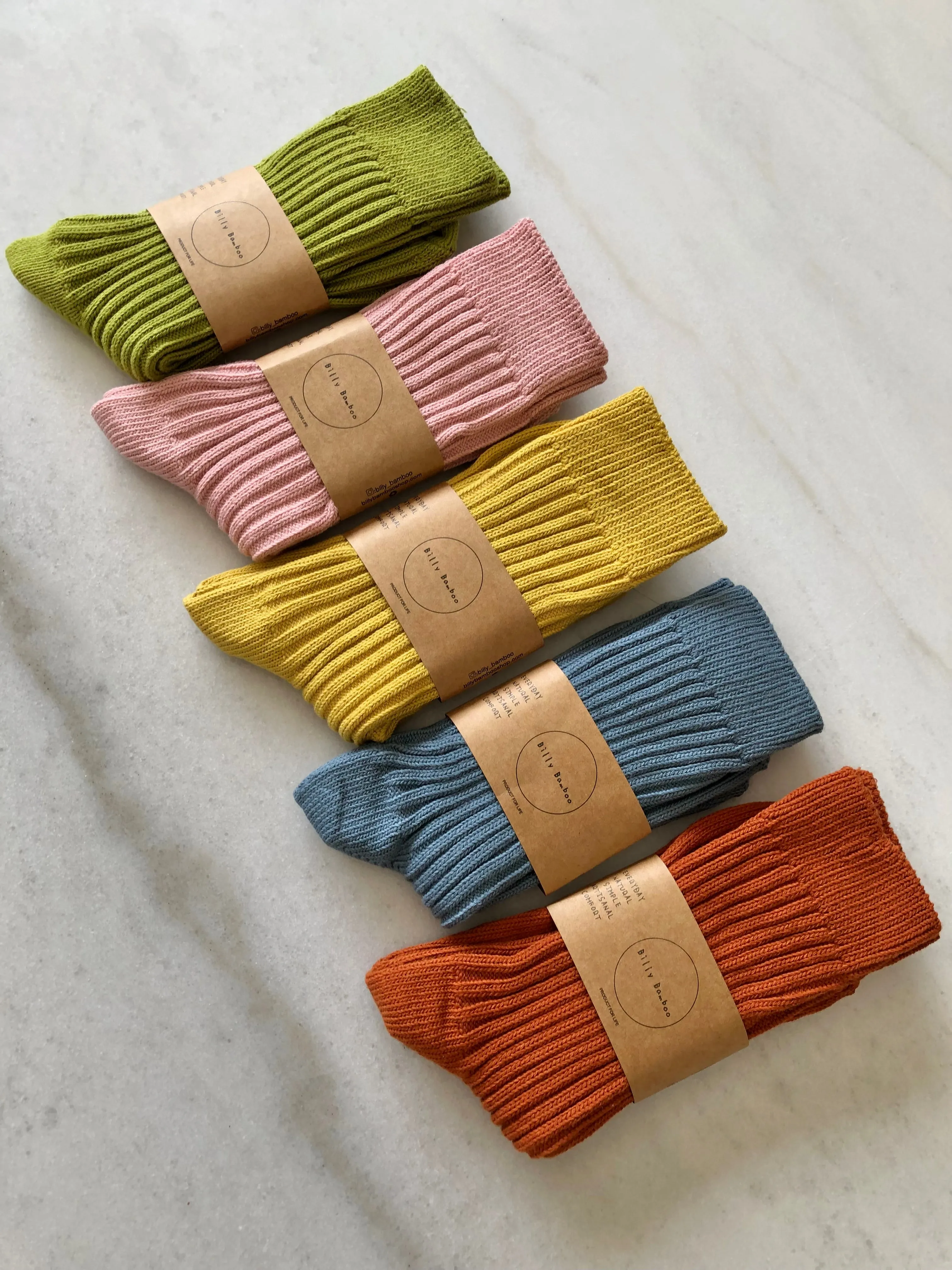 RIBBED COTTON HIGH SOCKS - pastel sold by Billy Bamboo product image thumbnail 4