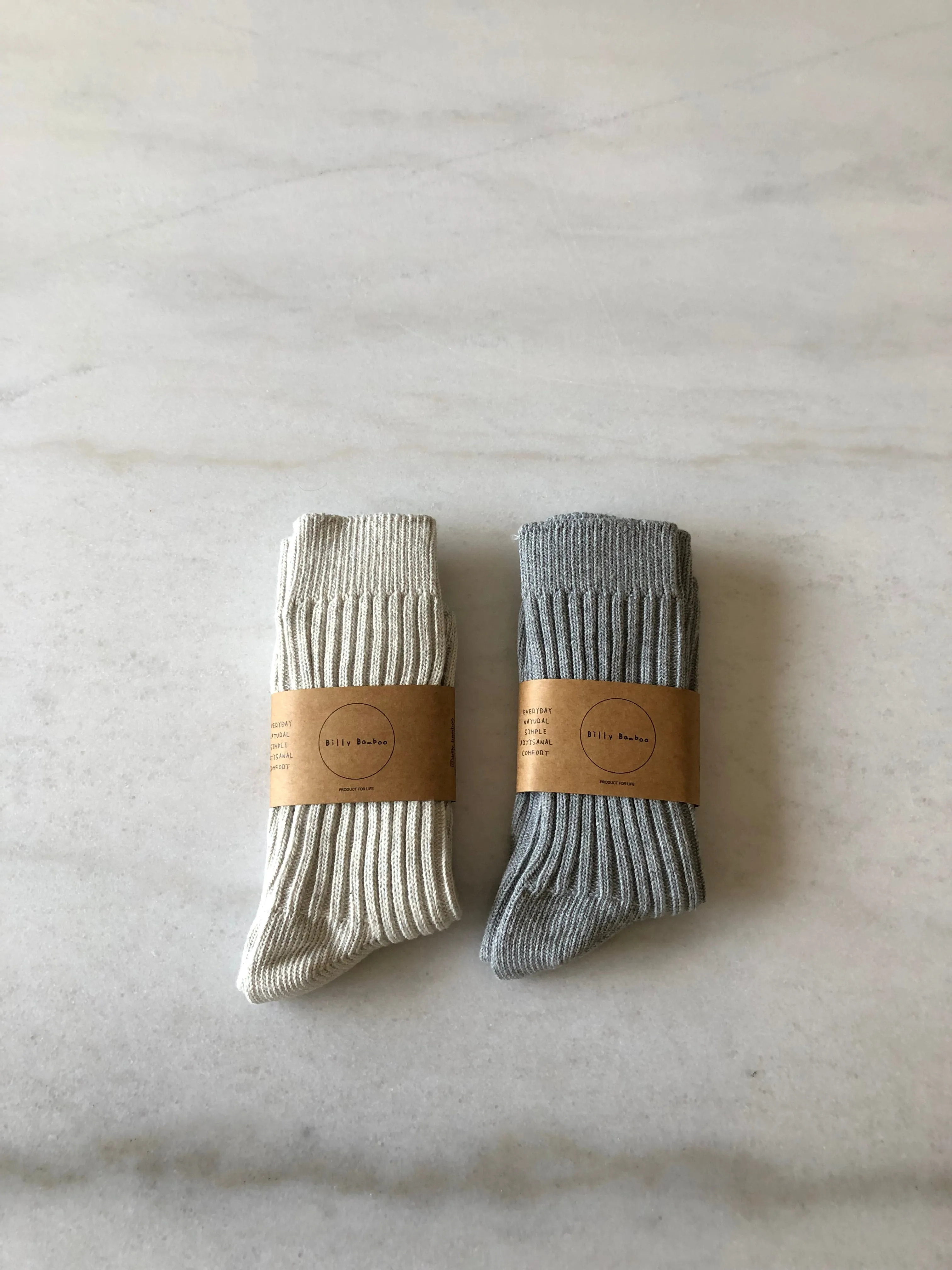RIBBED COTTON HIGH SOCKS - neutral sold by Billy Bamboo product image thumbnail 5