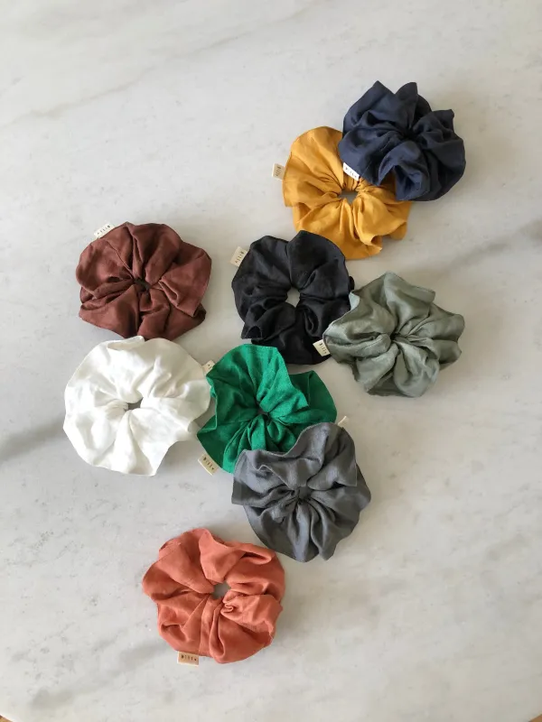PURE LINEN SCRUNCHIES - neutral made by Billy Bamboo