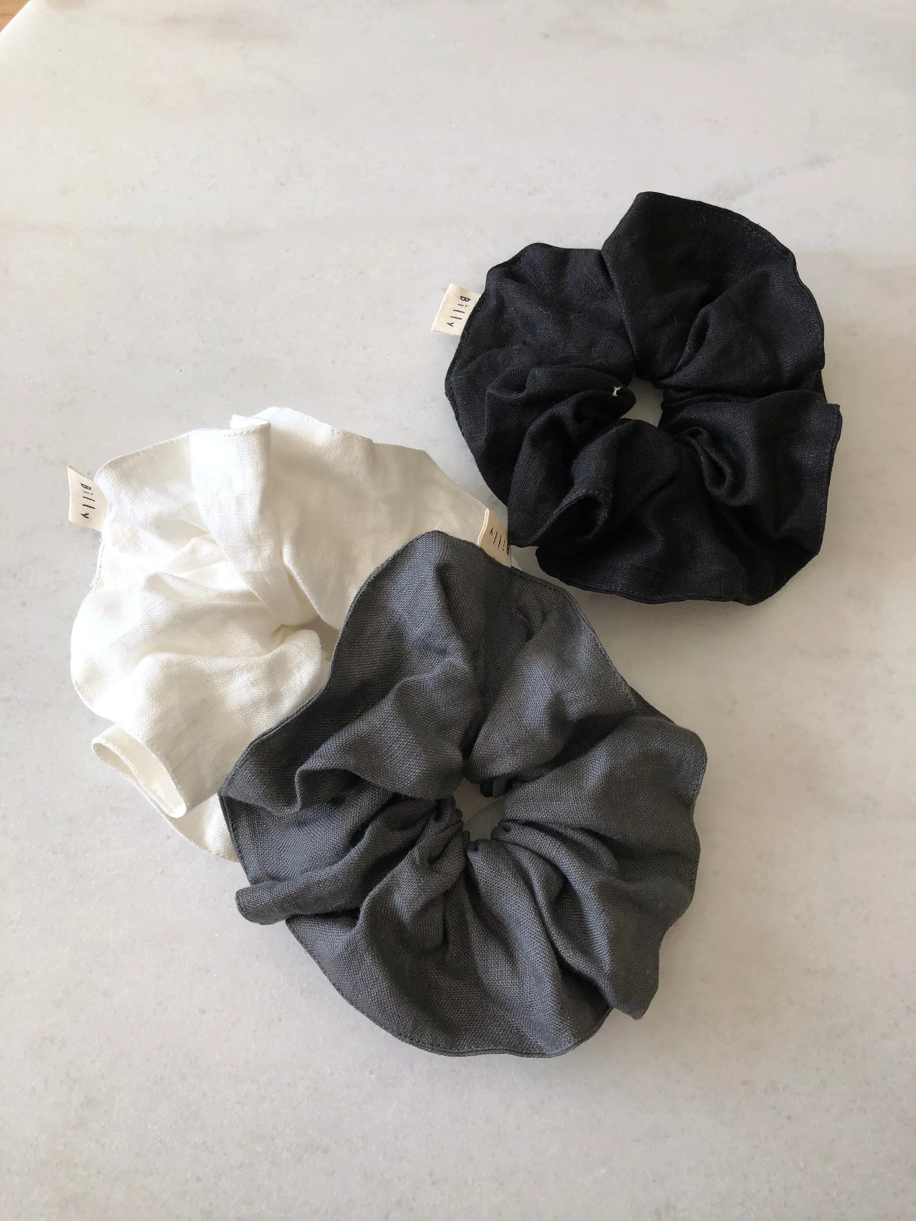 PURE LINEN SCRUNCHIES - neutral sold by Billy Bamboo product image thumbnail 4