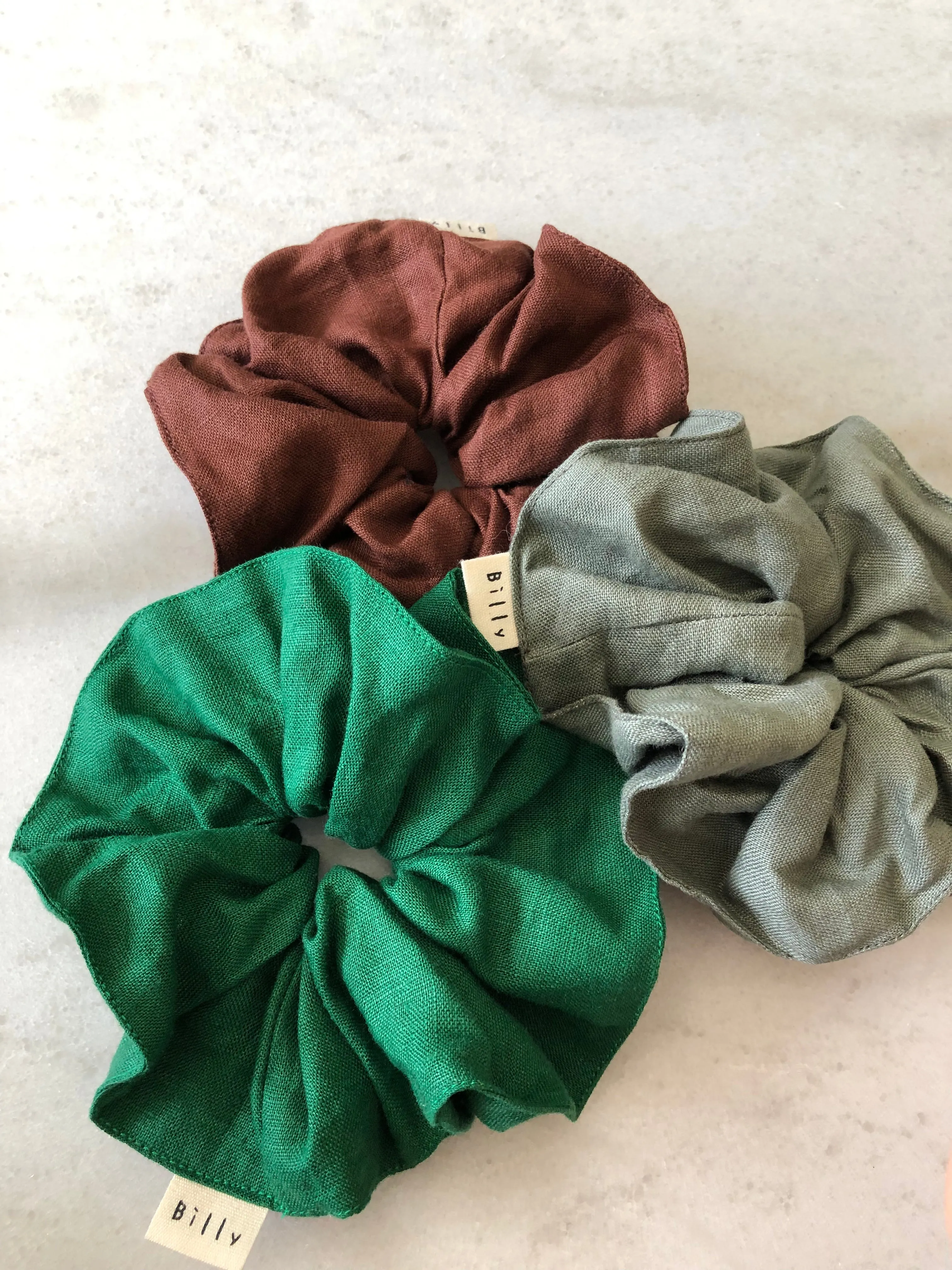 PURE LINEN SCRUNCHIES - neutral sold by Billy Bamboo product image thumbnail 3