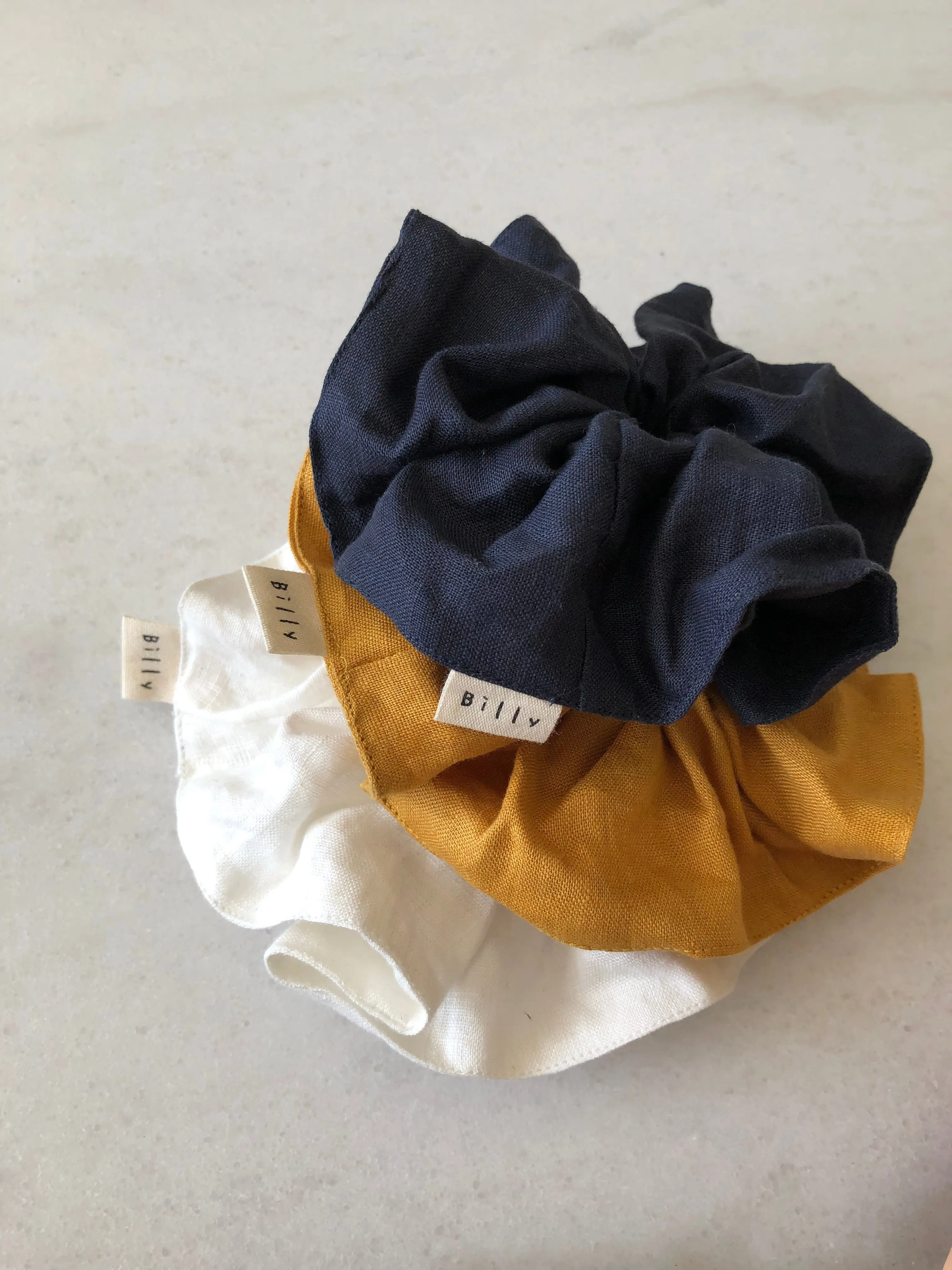 PURE LINEN SCRUNCHIES - neutral sold by Billy Bamboo product image thumbnail 2