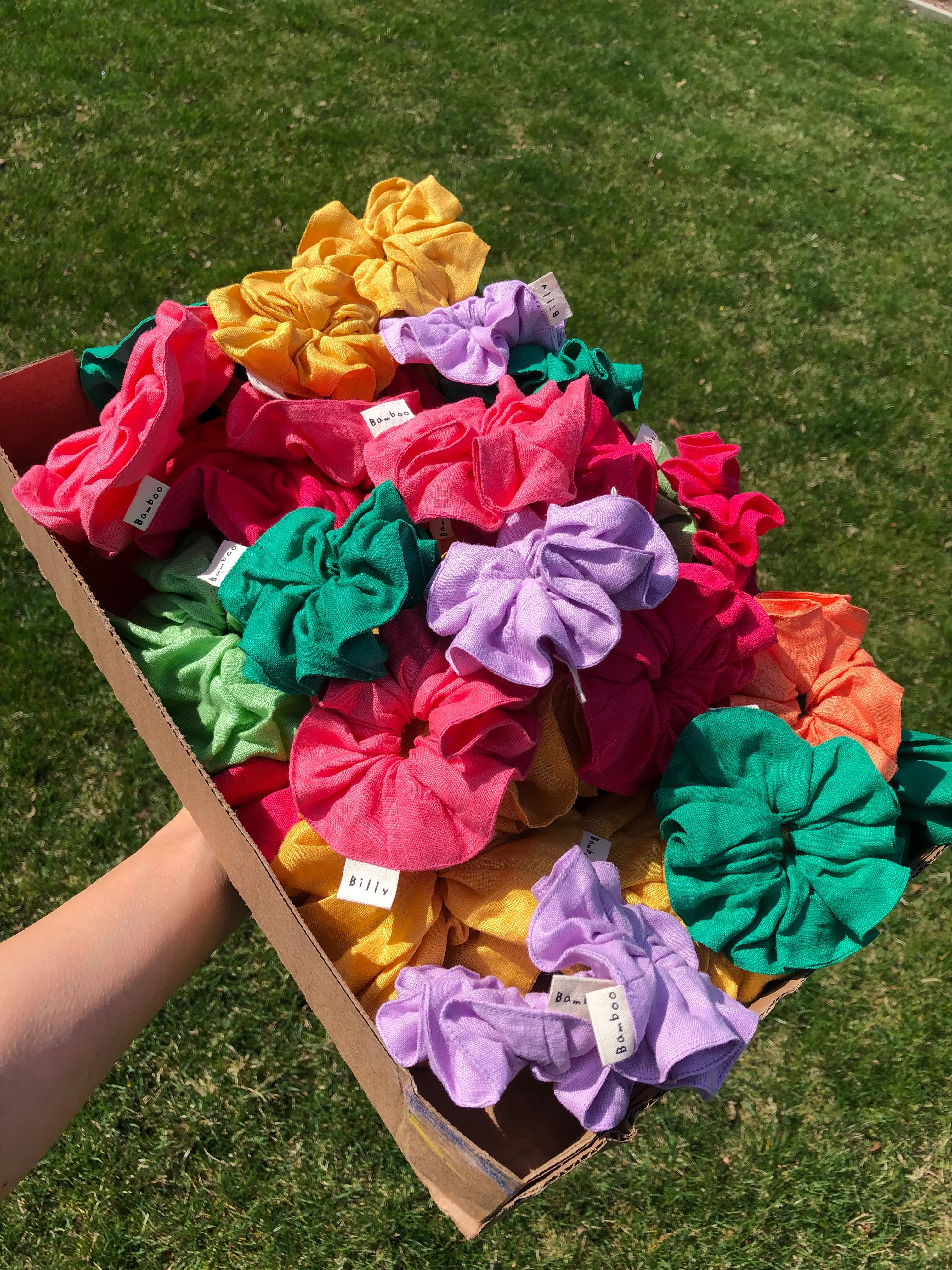 PURE LINEN SCRUNCHIES - bright sold by Billy Bamboo product image thumbnail 2