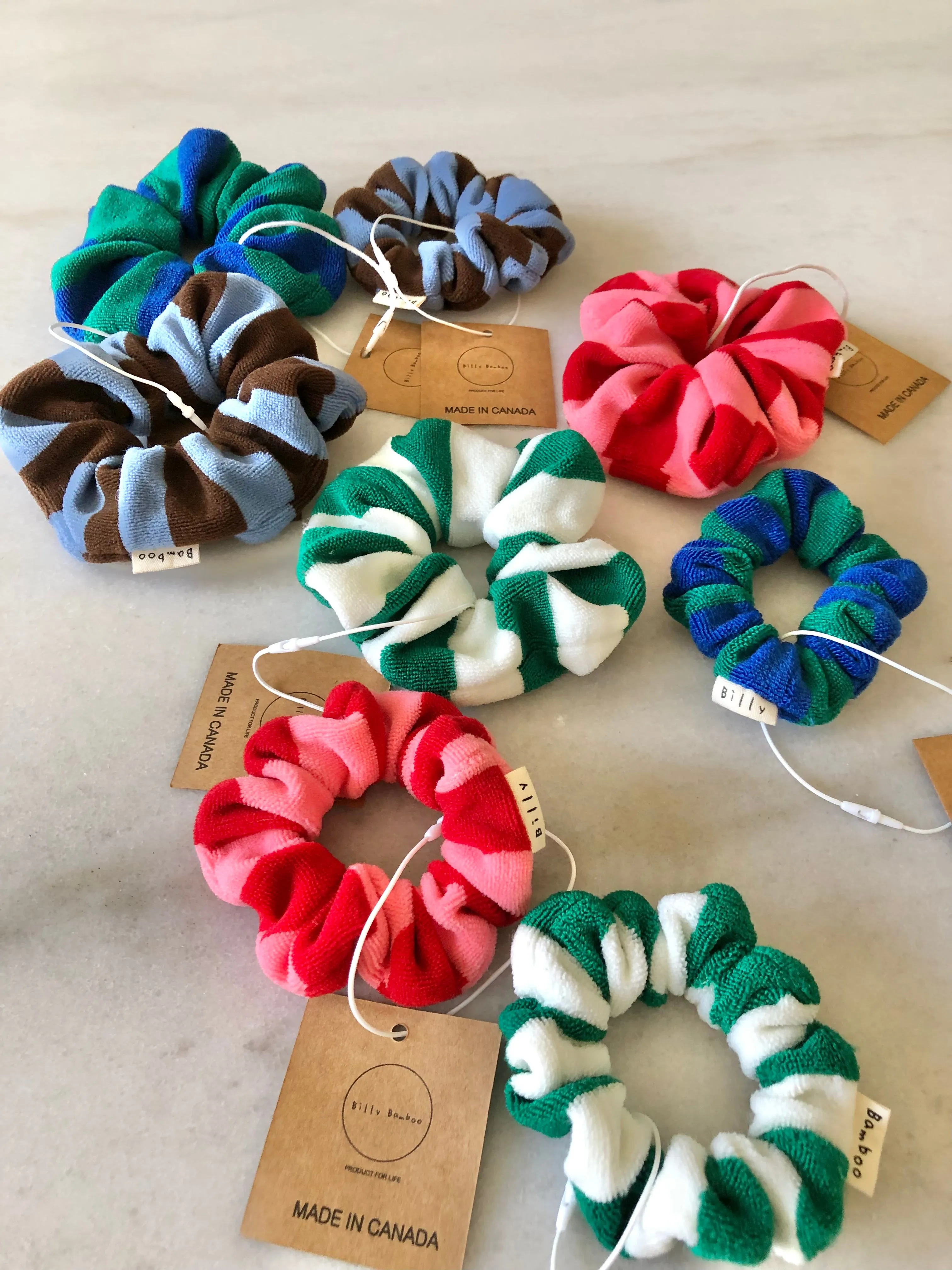 TOWELING STRIPE SCRUNCHIES sold by Billy Bamboo product image thumbnail 3