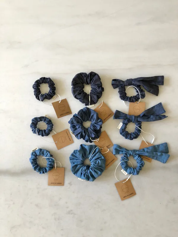 DENIM INDIGO SCRUNCHIE made by Billy Bamboo