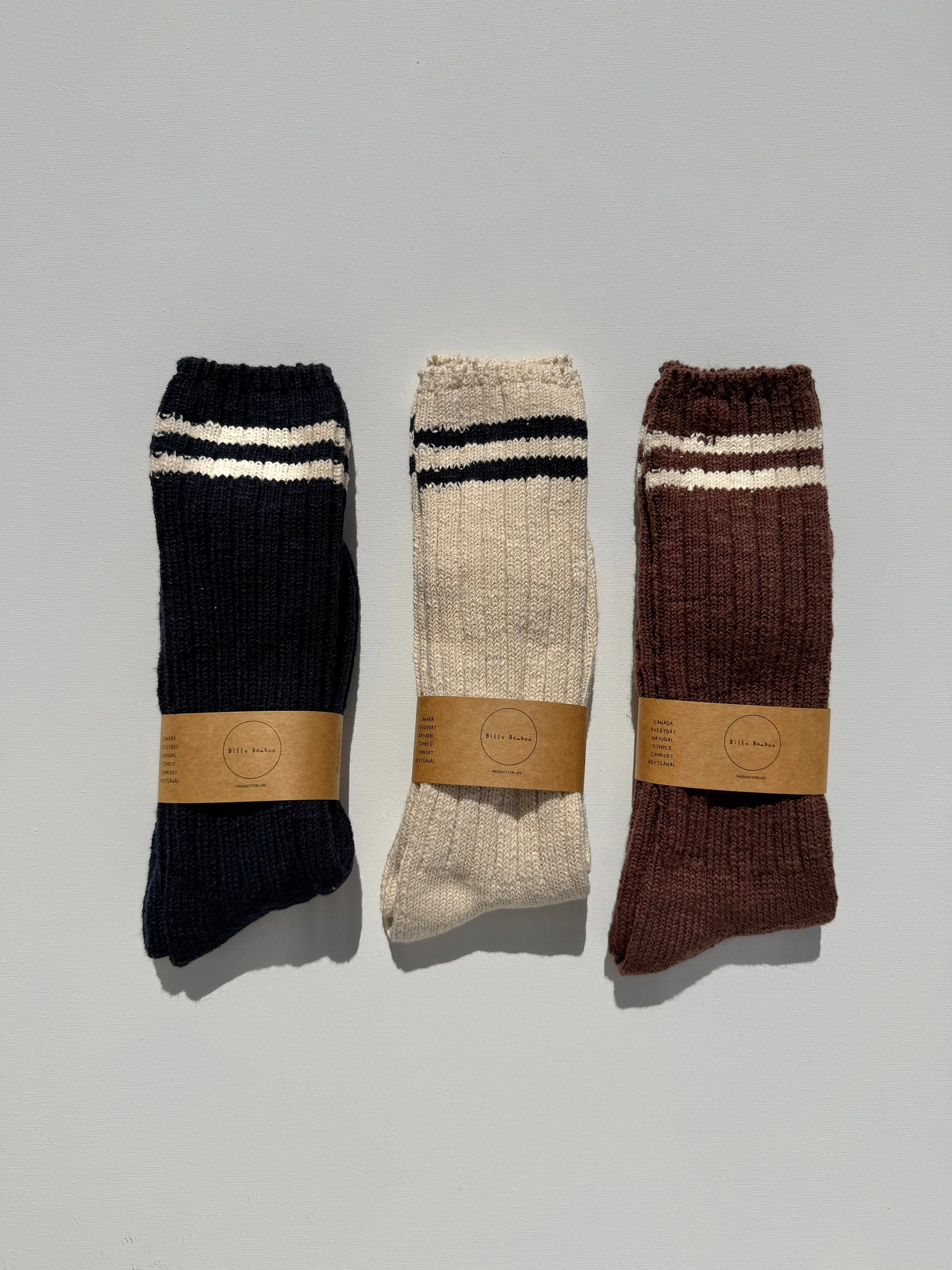 SLUB COTTON COLLEGE SOCKS - mid of September sold by Billy Bamboo