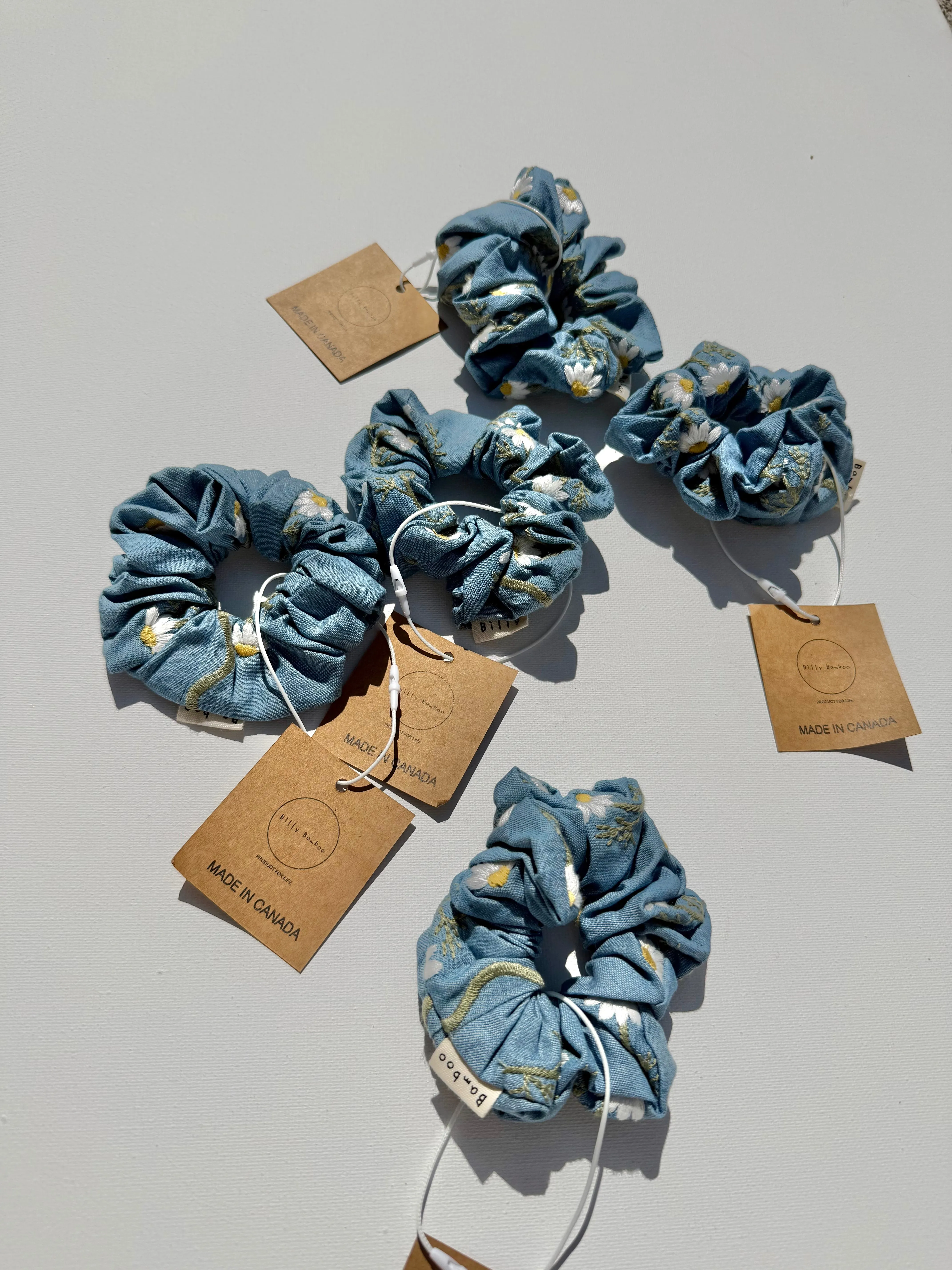 EMBROIDERED DAISY DENIM SCRUNCHIE sold by Billy Bamboo product image thumbnail 4