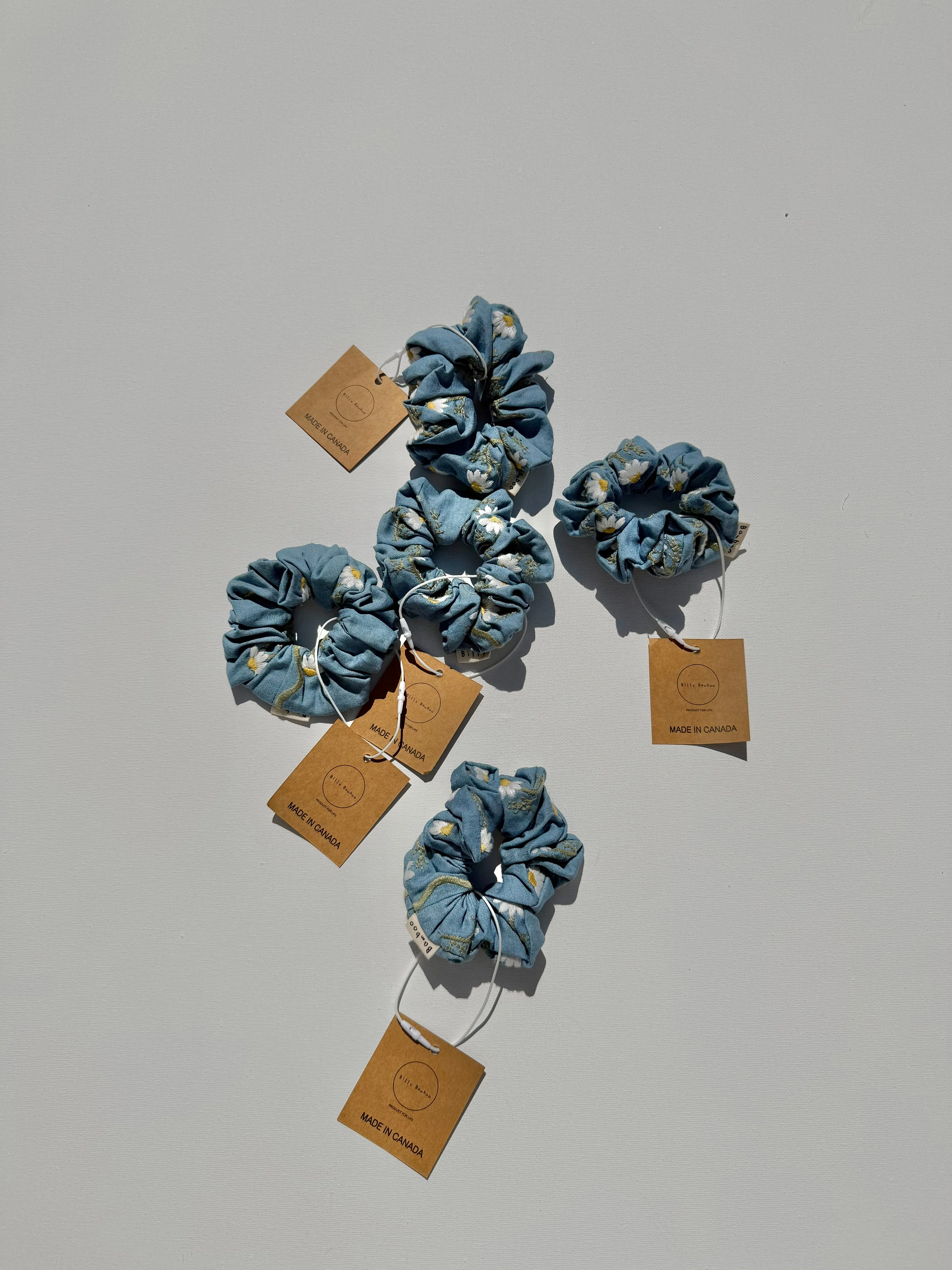 EMBROIDERED DAISY DENIM SCRUNCHIE sold by Billy Bamboo product image thumbnail 3